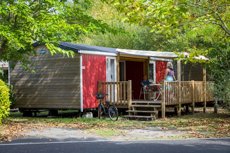Camping Biscarrosse La Rive: vista de un mobil home en las landas